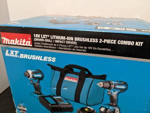 lot 20A image: Brand New Makita 18V LXT Lithium-ion Brushless Cordless 2-Piece Combo Kit 3.0Ah Driver-Drill Impact Driver