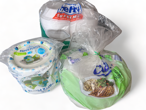 lot 8 image: Variety of Paper Products - Paper Napkins, Plates, Bowls, Table Cloths