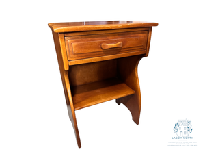 lot 22A image: Maple Night Stand with Drawer and Shelf