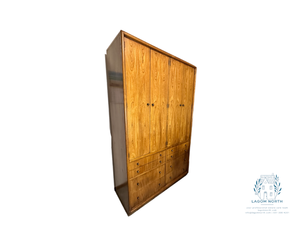 lot 23 image: Armoire with Six Drawers, Two Closets for Shelves, and Hanging and Drawer Capacity