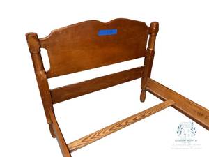 lot 199 image: Vintage Mid Century Solid Maple Twin Bed Frame made by Willet Lancaster
