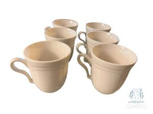 lot 195 image: Six Cream Colored Coffee Mugs