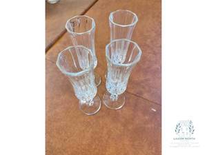 lot 121A image: Four Cut Crystal Champagne Flutes