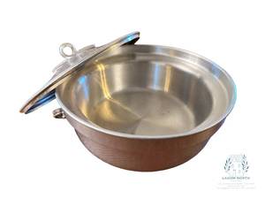 lot 192 image: Vintage Solid Aluminum Serving Dish with Covered Lid, Made in Italy
