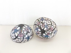 lot 13 image: 2 Tiffany Style Stained Glass 16 Lamp Shades in EXCELLENT Condition 