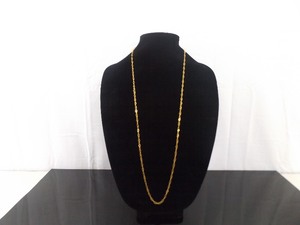 lot 53 image: 14k Yellow Gold Fancy Link LONG Necklace