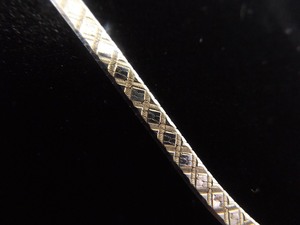 lot 62 image: .925 Sterling Silver Cross Etched Reversible Herringbone Necklace