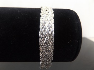 lot 63 image: .925 Sterling Silver Never Worn THICK Weave Bracelet