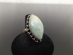 lot 66 image: .925 Sterling Silver Large Larimar Cabochon Cocktail Ring Size 8.5
