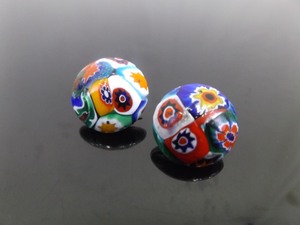 lot 79 image: Set of Vintage Venetian Murano Millefiori Clip on Earrings