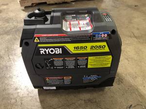 lot 4 image: RYOBI 2050 Starting Watt Gray Recoil Start Gasoline Powered Digital Inverter Generator with CO Shutdown Customer Returns See Pictures