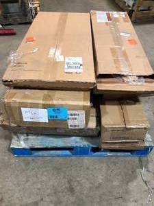 lot 21 image: Pallets with Assorted shelving furniture varies model and conditions no tested see Pics