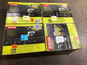 lot 24 image: Lot of 4 RYOBI 4.8 -Amps 7 in. Blade Corded Tabletop Wet Tile Saw  Customer Returns See Pictures