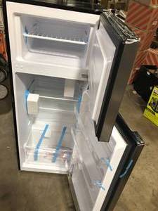lot 27 image: Magic Chef 7.3 cu. ft. 2-Door Mini Fridge in Platinum Steel with Freezer    Customer Returns See Pictures