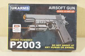 lot 34 image: UKArms P2003 Spring Powered Airsoft Pistol with Laser