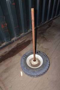 lot 702 image: Marathon 4.804.00-8 Flat Free Tire on Wheel with Axle