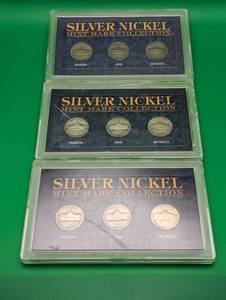 lot 12 image: 9 Piece 1944 Silver Nickel Set