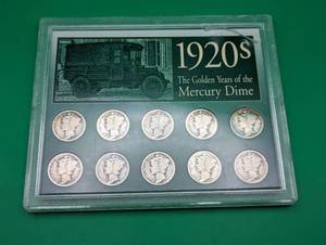 lot 17 image: Ten 1920s Silver Mercury Dimes