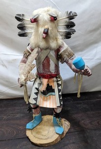 lot 42 image: Large White Owl Kachina Doll By Largo
