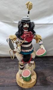 lot 44 image: Watermelon Clown Kachina Doll By Shirley Nelson
