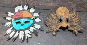 lot 78 image: Two Leather Native American Masks