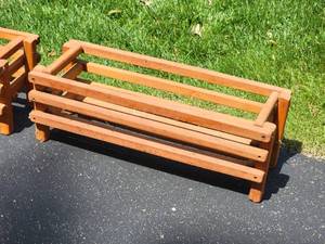 lot 89 image: Slotted Oak Flower Boxes