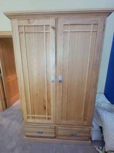 lot 9 image: Farmhouse Chic Armoir Dresser