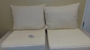 lot 59 image: 2 Pack IVORY Sonoma Goods For Life Indoor  Outdoor Deep Seat Cushion 2-piece Set