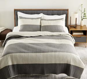 lot 6 image: Cal King Sonoma Goods For Life New Traditions Sunbury Stripe Quilt or Sham Cal King Size