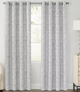 lot 9 image: 2 Packs Of 2  Sonoma Goods For Life 2-pack Jacquard Woven Leaf Blackout Curtain  50x84 Per Set