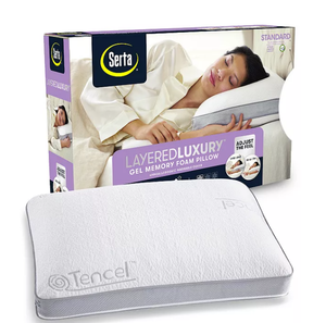 lot 43 image: Serta Layered Luxury Gel Memory Foam Pillow 17 x 24