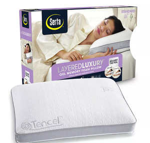 lot 94 image: Serta Layered Luxury Gel Memory Foam Pillow 17 x 24