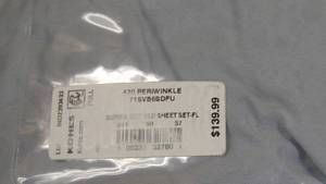 lot 148 image: Full Color Periwinkle Simply Vera Vera Wang Supima Cotton 600 Thread Count Sheet Set and Pillowcases