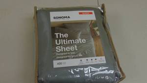 lot 151 image: Queen MED Gray Sonoma Goods For Life 400 Thread Count Ultimate Sheet Set and Pillowcases 400209365809