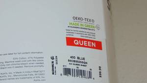 lot 177 image: Queen Blue Sonoma Goods For Life The Easy Care 525 Thread Count Sheet Set or Pillowcases 887909104684