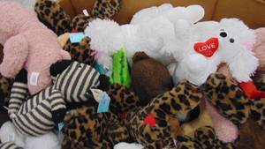 62 large plush soft toys