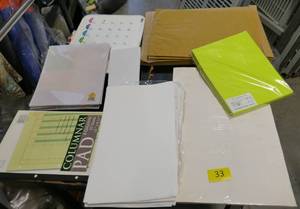 lot 33 image: Lot of large paper, labels, mailing envelopes, stationery and envelopes