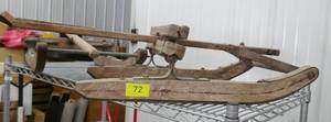 lot 72 image: Vintage wood skis for sled