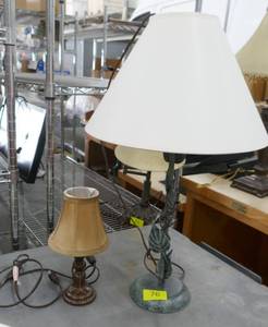 lot 76 image: Two lamps 11 inch and 26 inch tall