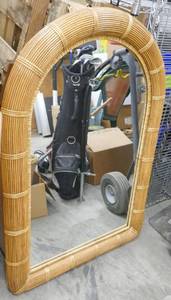 lot 80 image: Nice Bamboo mirror 27 wide x 42 tall