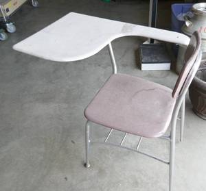 lot 120 image: Vintage melamine school desk