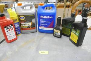 lot 151 image: Antifreeze, oil, Diesel 911, De-icer