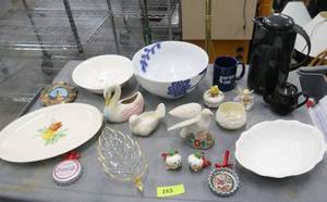 lot 155 image: Lot of vintage dishware and dcor including some Japan onion people salt and pepper shakers