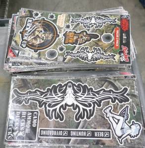 lot 165 image: Stack of hunting theme stickers