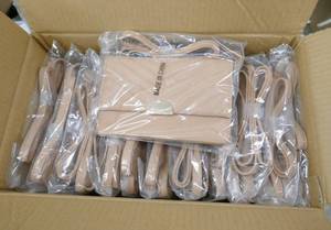 lot 166 image: Box of 12 tan wallets