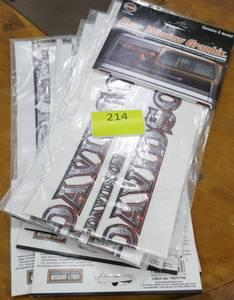 lot 214 image: 10 Harley Davidson decals