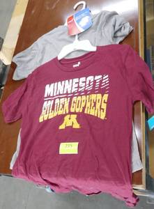 lot 215 image: 2 New MN Gophers tshirts Boys size 1012