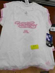 lot 217 image: 2 New MN Gophers tshirts Girls Lg 14 and XL 16