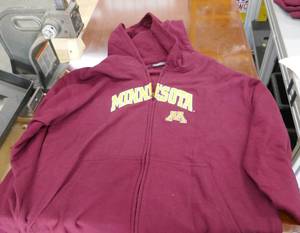 lot 219 image: Lg Youth Gophers tshirt and zip up sweatshirt hoodie