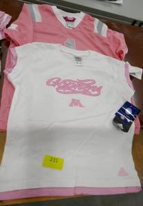 lot 231 image: 2 girls Lg 1214 Adidas gophers shirts